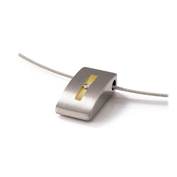 0718-01 Boccia Titanium Wedge Pendant (choose chain separately) - Image 2